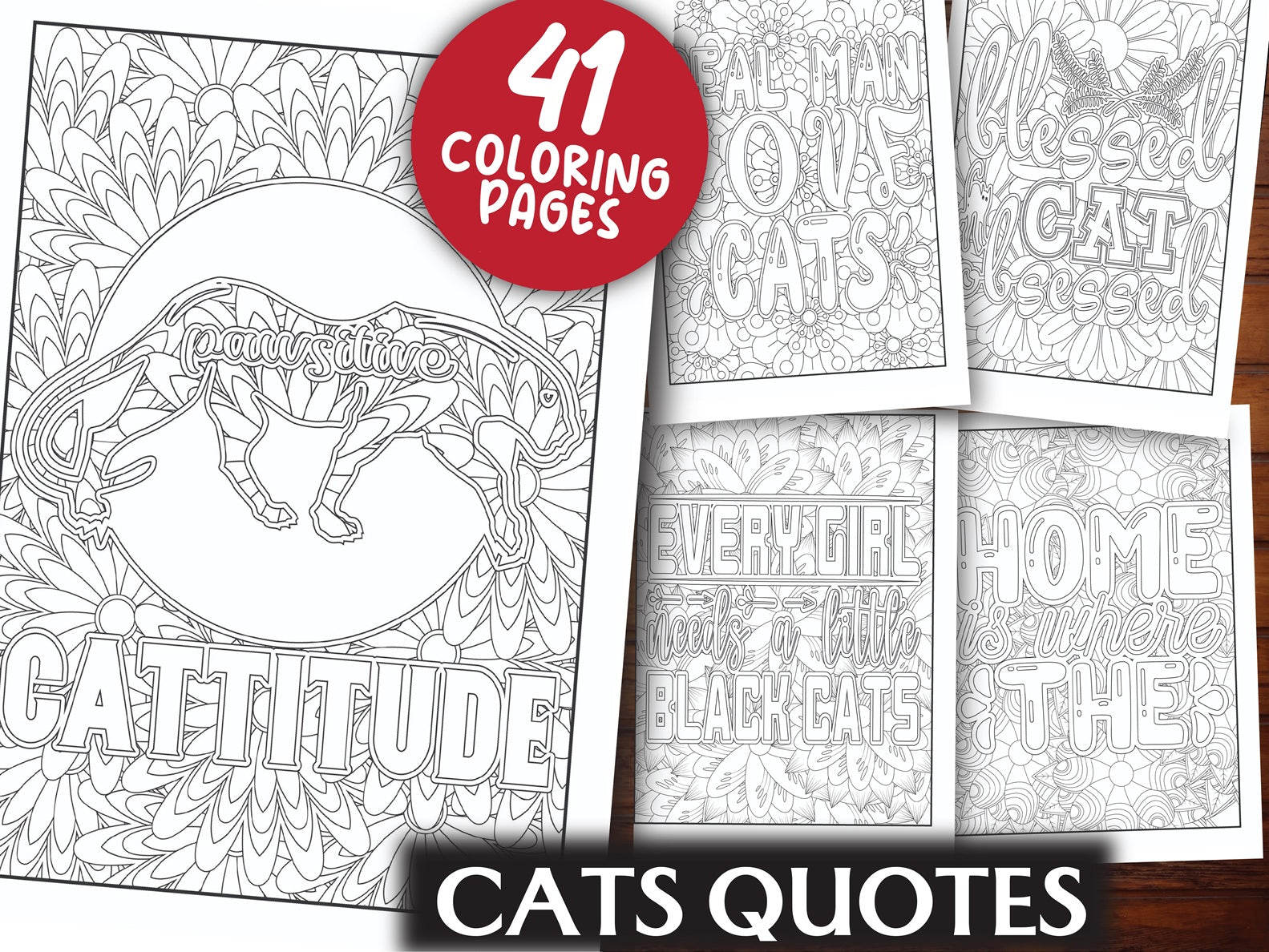 Cats Quotes Coloring Book - CraftNest - Digital Crafting and Art