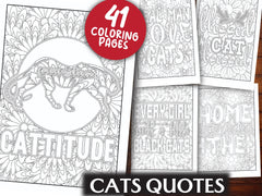 Cats Quotes Coloring Book - CraftNest - Digital Crafting and Art