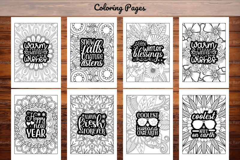Winter Quotes Coloring Book - CraftNest - Digital Crafting and Art