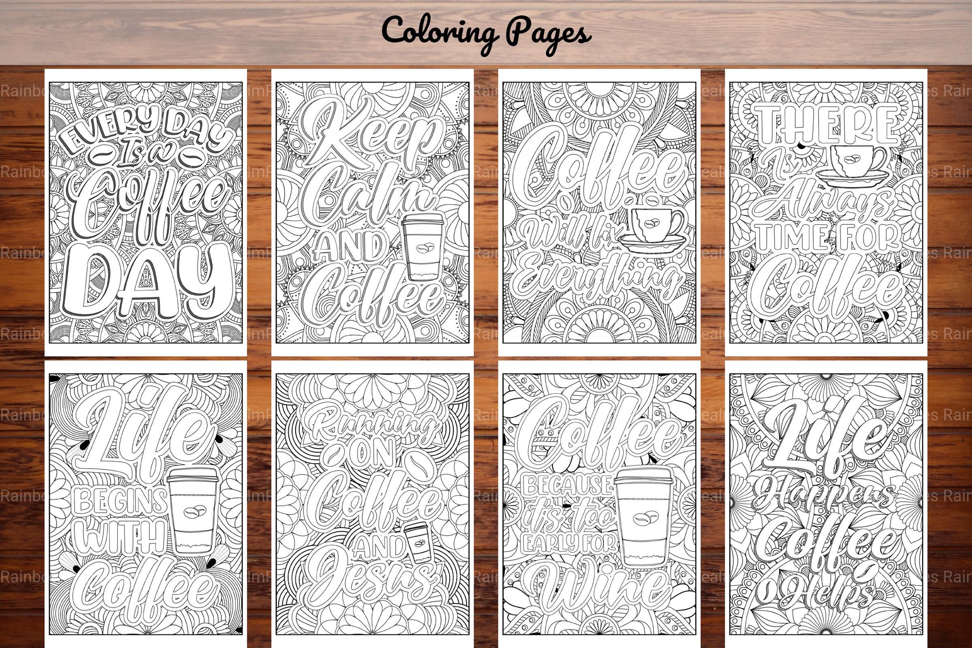 Coffee Quotes Coloring Book - CraftNest - Digital Crafting and Art