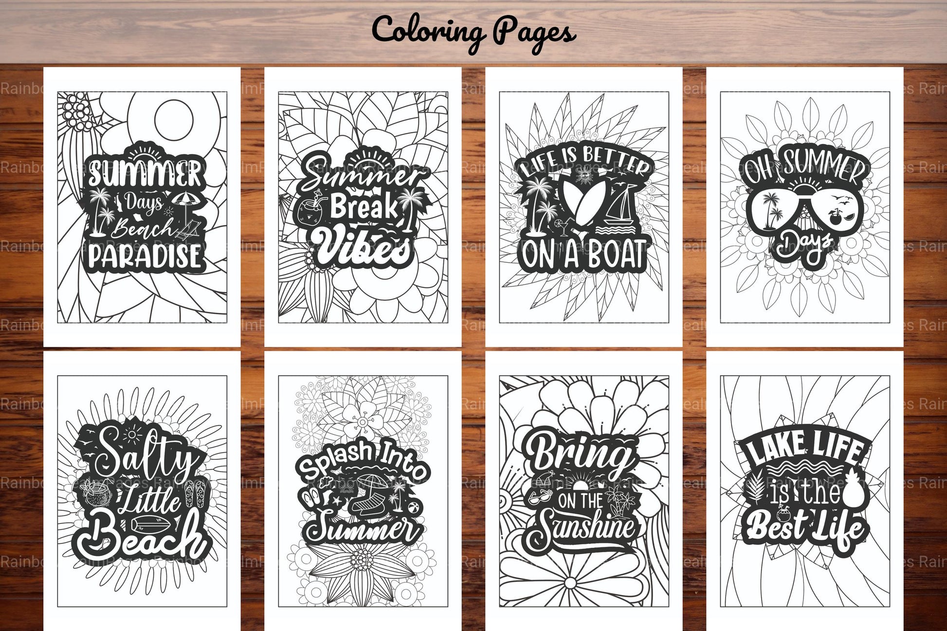 Summer Quotes Coloring Book - CraftNest - Digital Crafting and Art