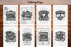 Summer Quotes Coloring Book - CraftNest - Digital Crafting and Art