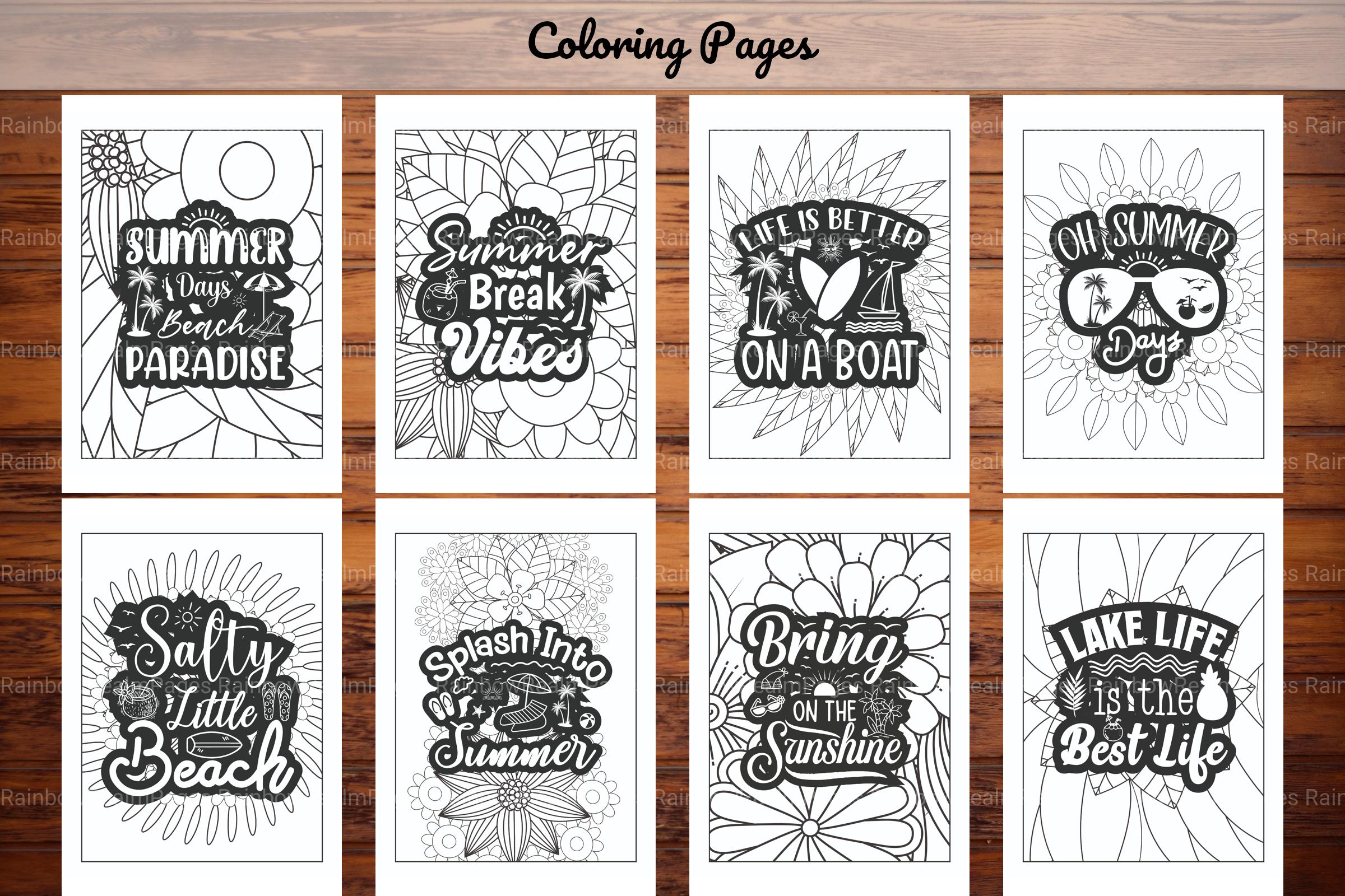 Summer Quotes Coloring Book - CraftNest - Digital Crafting and Art
