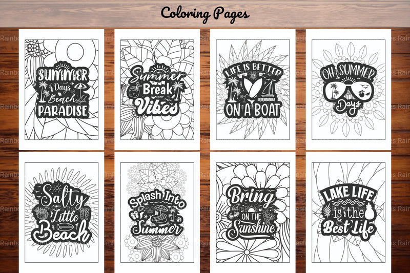 Summer Quotes Coloring Book - CraftNest - Digital Crafting and Art