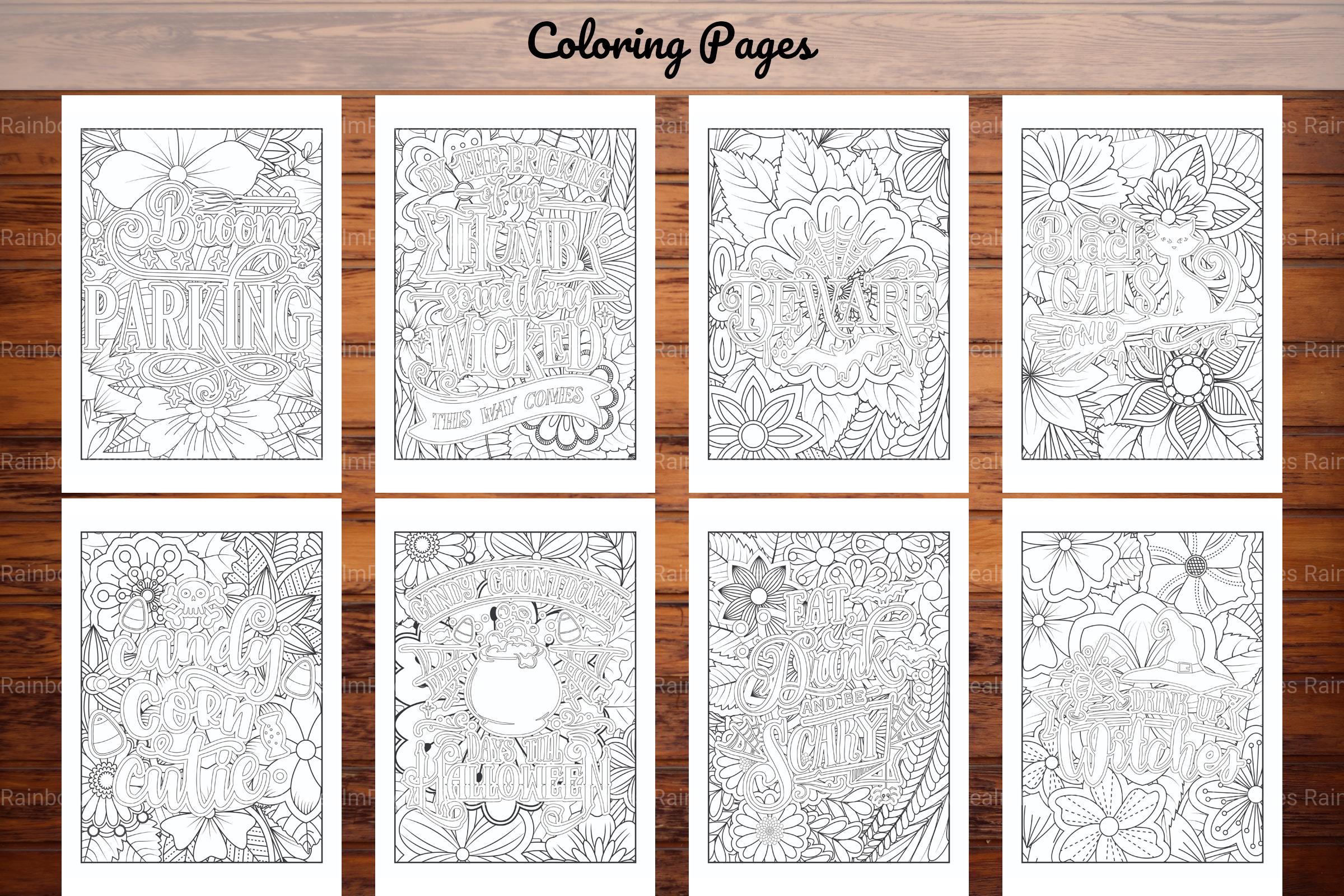 Halloween Quotes Coloring Book - CraftNest - Digital Crafting and Art