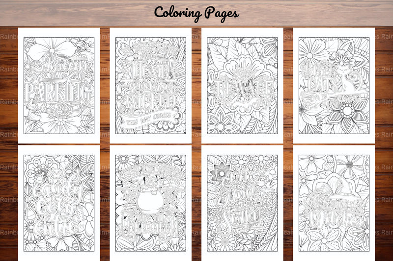 Halloween Quotes Coloring Book - CraftNest - Digital Crafting and Art