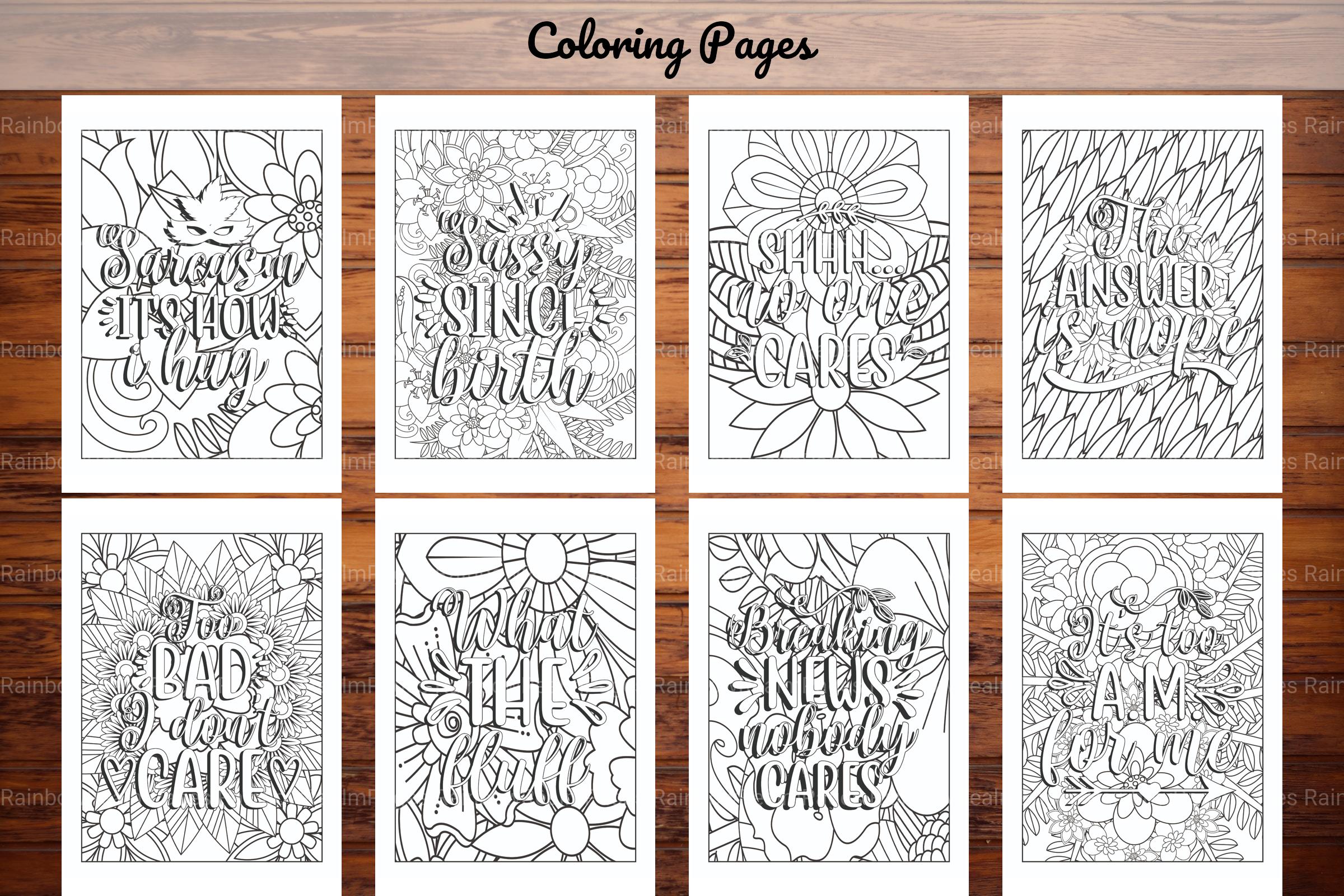 Funny Quotes Coloring Book - CraftNest - Digital Crafting and Art