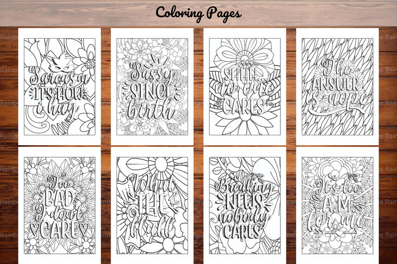 Funny Quotes Coloring Book - CraftNest - Digital Crafting and Art