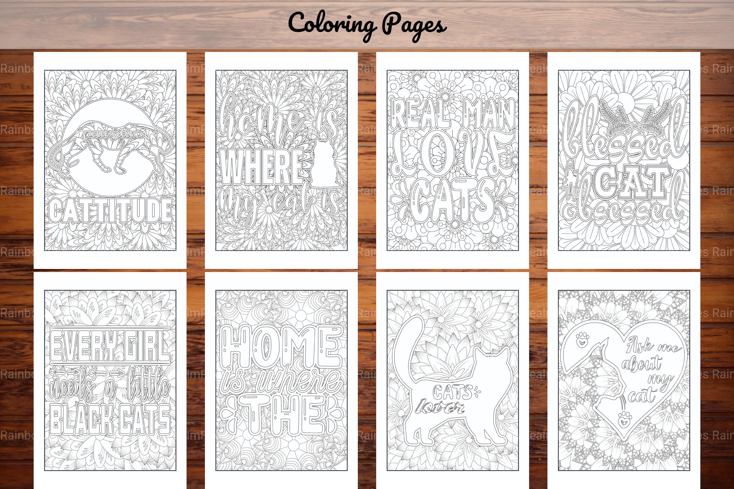 Cats Quotes Coloring Book - CraftNest - Digital Crafting and Art