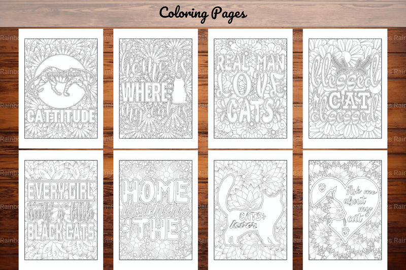 Cats Quotes Coloring Book - CraftNest - Digital Crafting and Art
