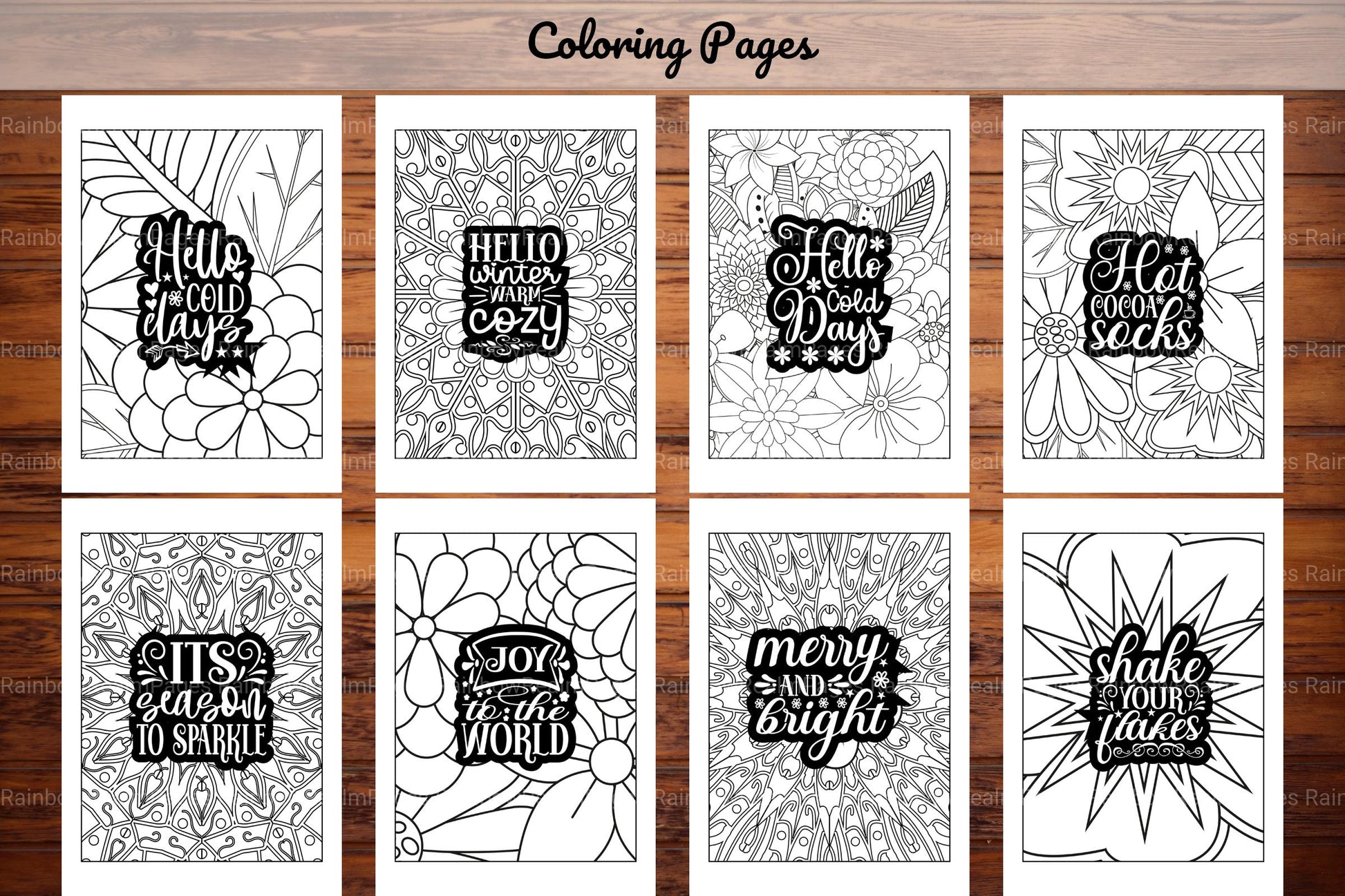 Winter Quotes Coloring Book - CraftNest - Digital Crafting and Art