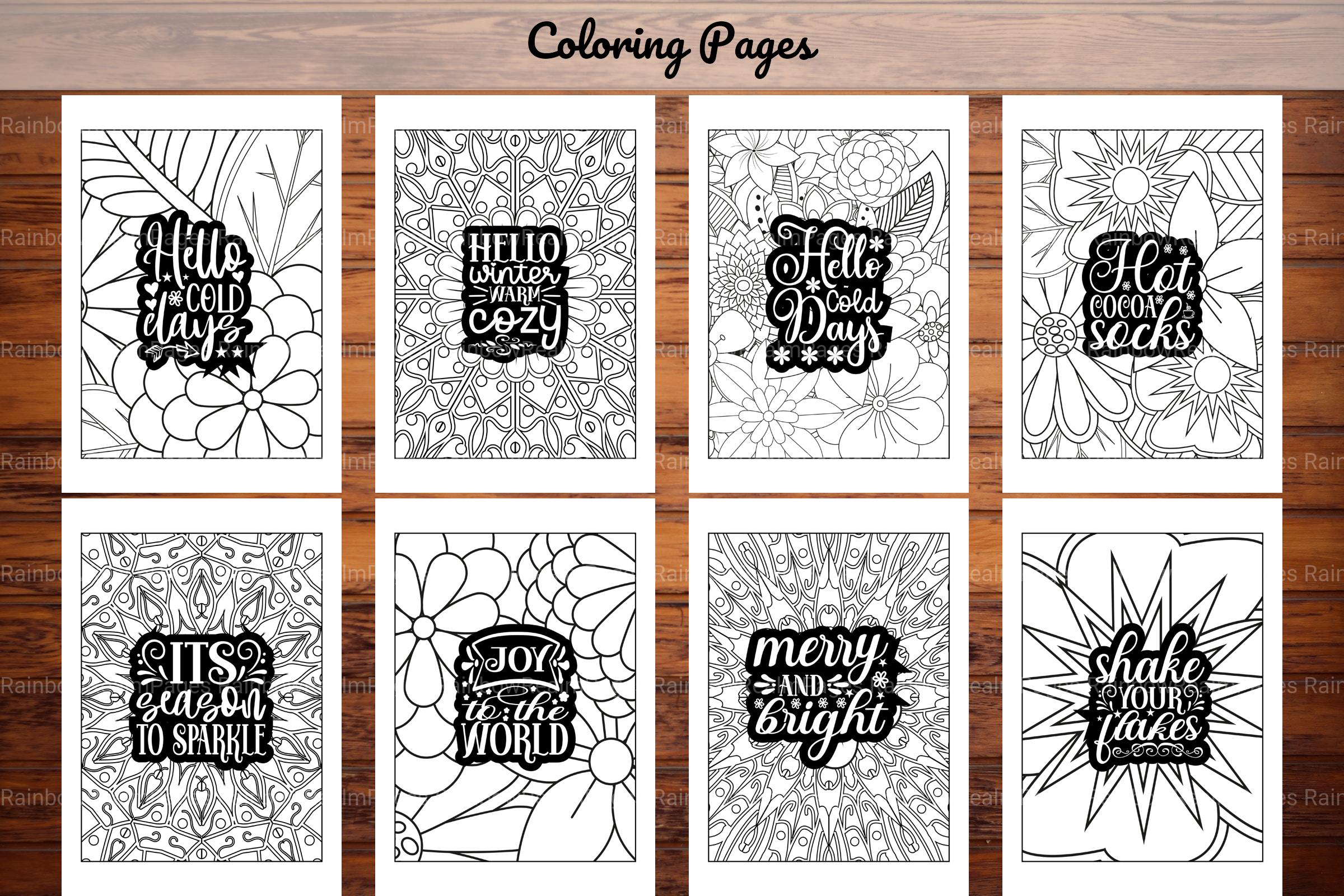 Winter Quotes Coloring Book - CraftNest - Digital Crafting and Art