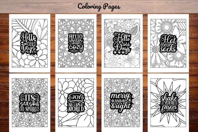 Winter Quotes Coloring Book - CraftNest - Digital Crafting and Art
