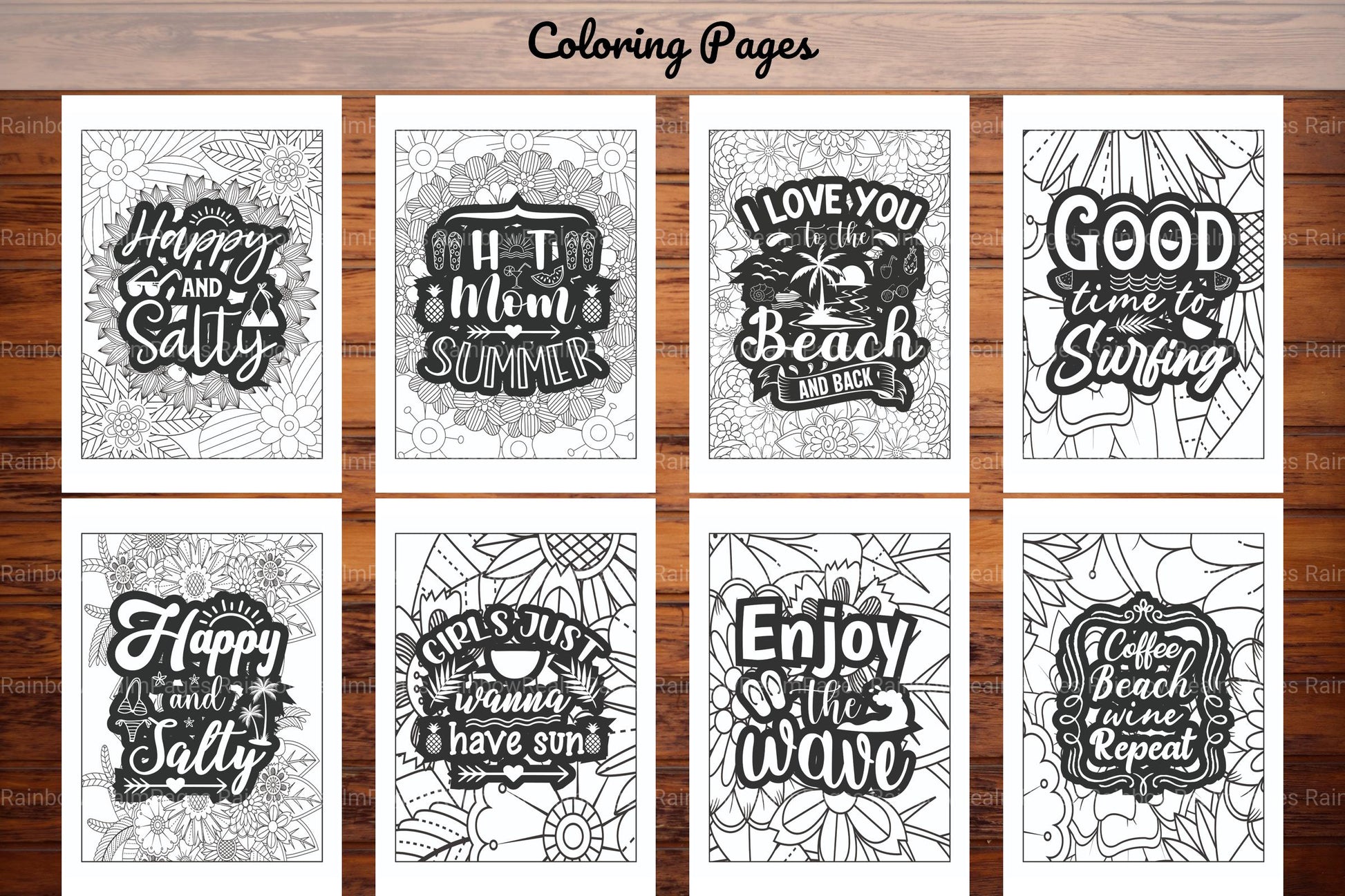 Summer Quotes Coloring Book - CraftNest - Digital Crafting and Art