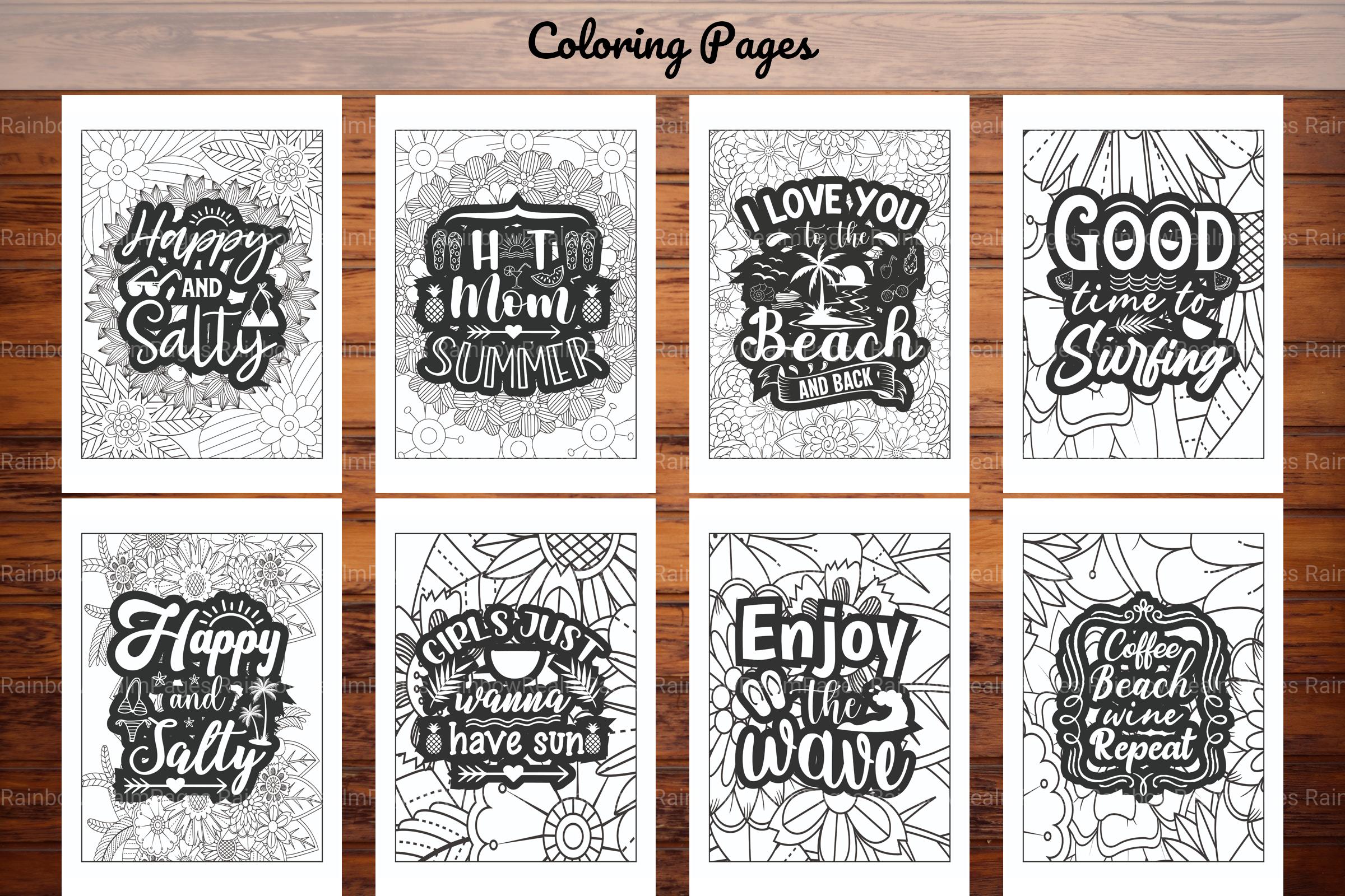 Summer Quotes Coloring Book - CraftNest - Digital Crafting and Art