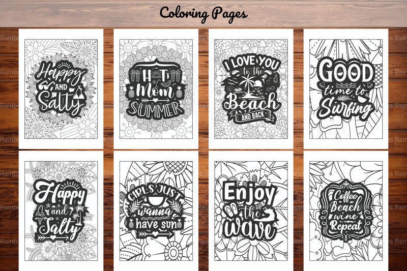 Summer Quotes Coloring Book - CraftNest - Digital Crafting and Art