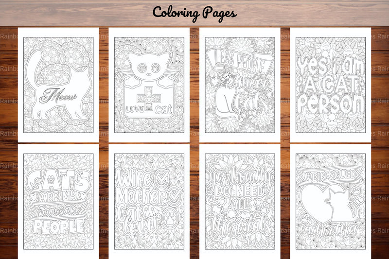 Cats Quotes Coloring Book - CraftNest - Digital Crafting and Art
