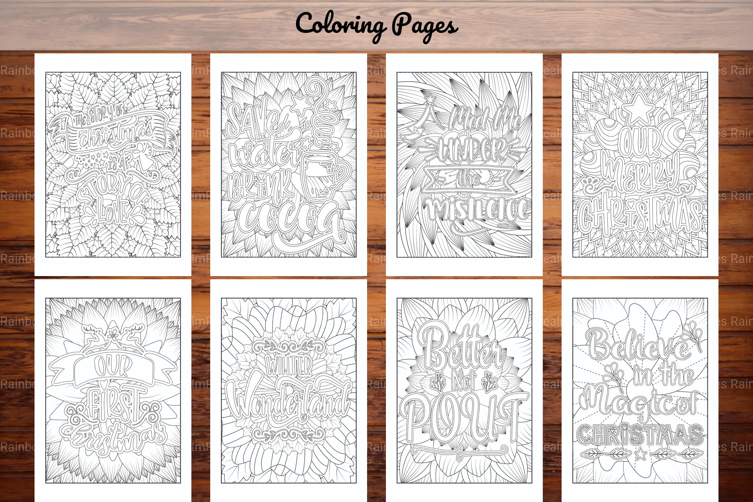 Christmas Quotes Coloring Book - CraftNest - Digital Crafting and Art
