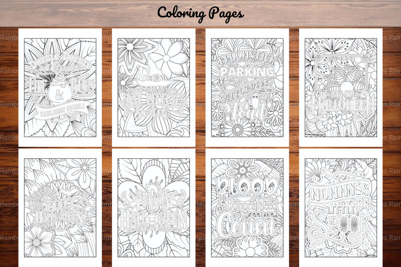 Halloween Quotes Coloring Book - CraftNest - Digital Crafting and Art
