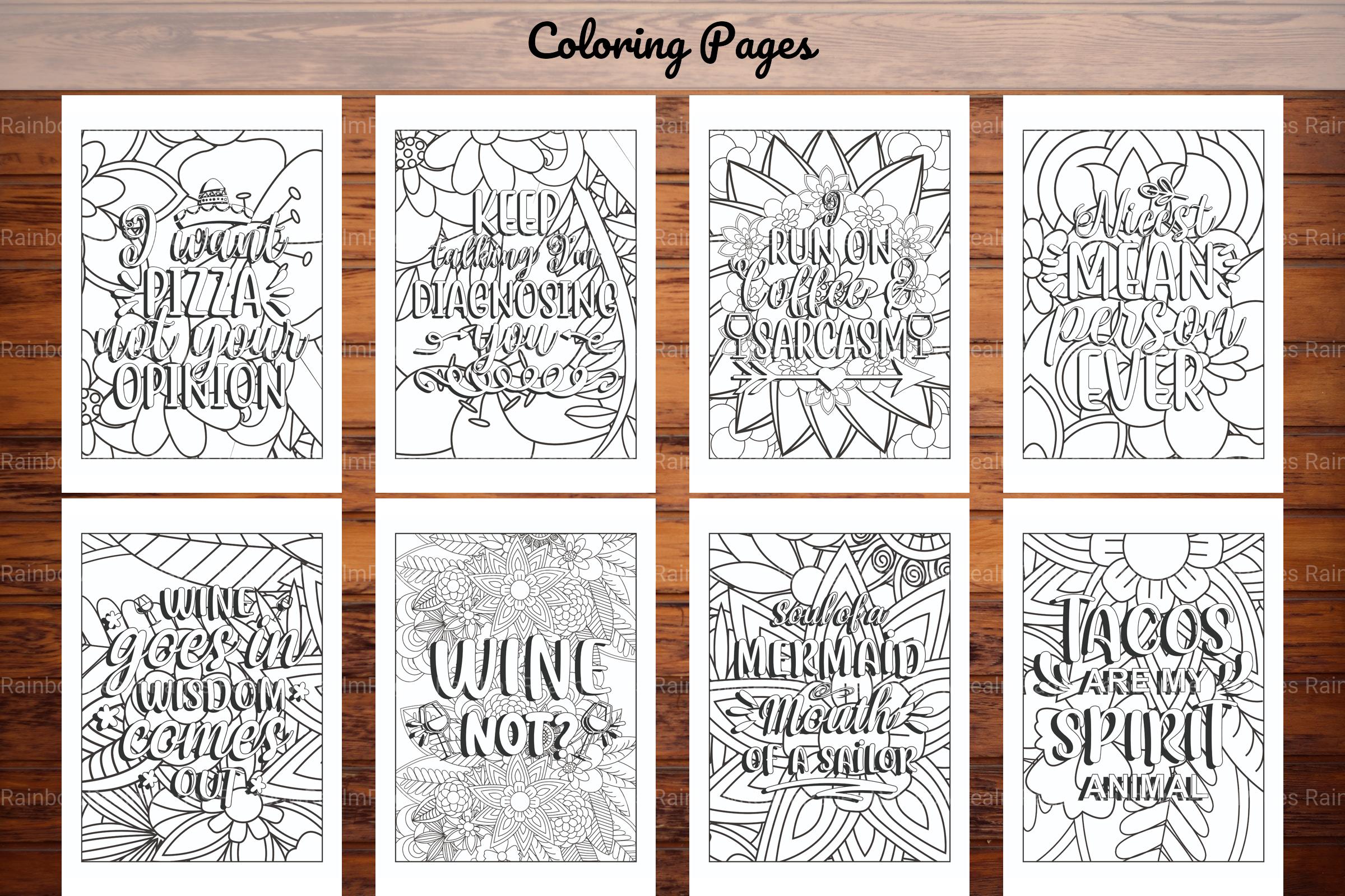Funny Quotes Coloring Book - CraftNest - Digital Crafting and Art