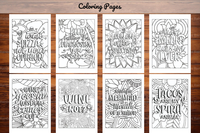 Funny Quotes Coloring Book - CraftNest - Digital Crafting and Art