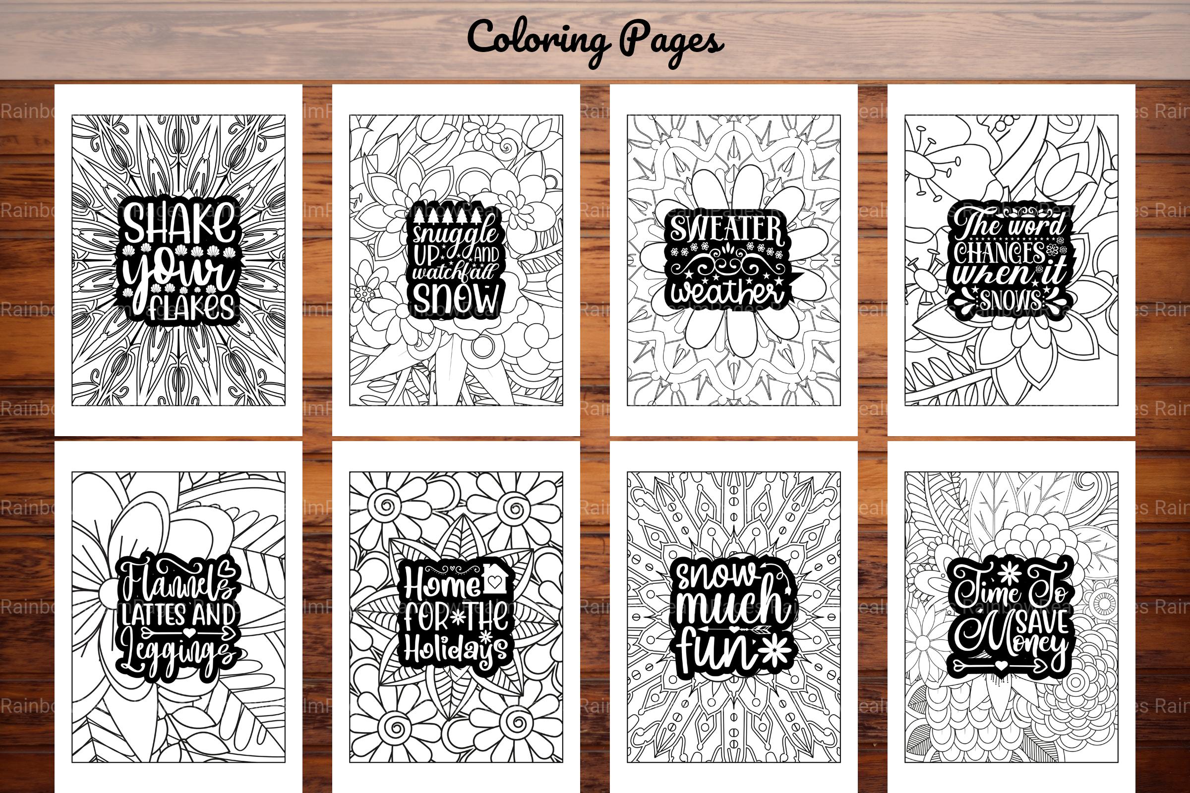 Winter Quotes Coloring Book - CraftNest - Digital Crafting and Art