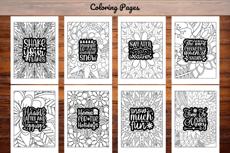 Winter Quotes Coloring Book - CraftNest - Digital Crafting and Art