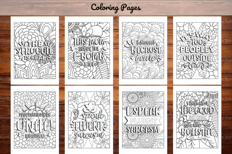 Funny Quotes Coloring Book - CraftNest - Digital Crafting and Art