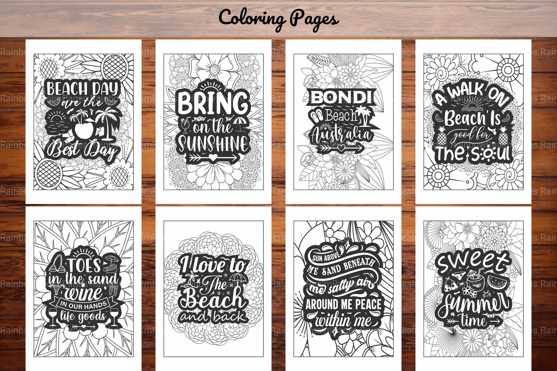 Summer Quotes Coloring Book - CraftNest - Digital Crafting and Art