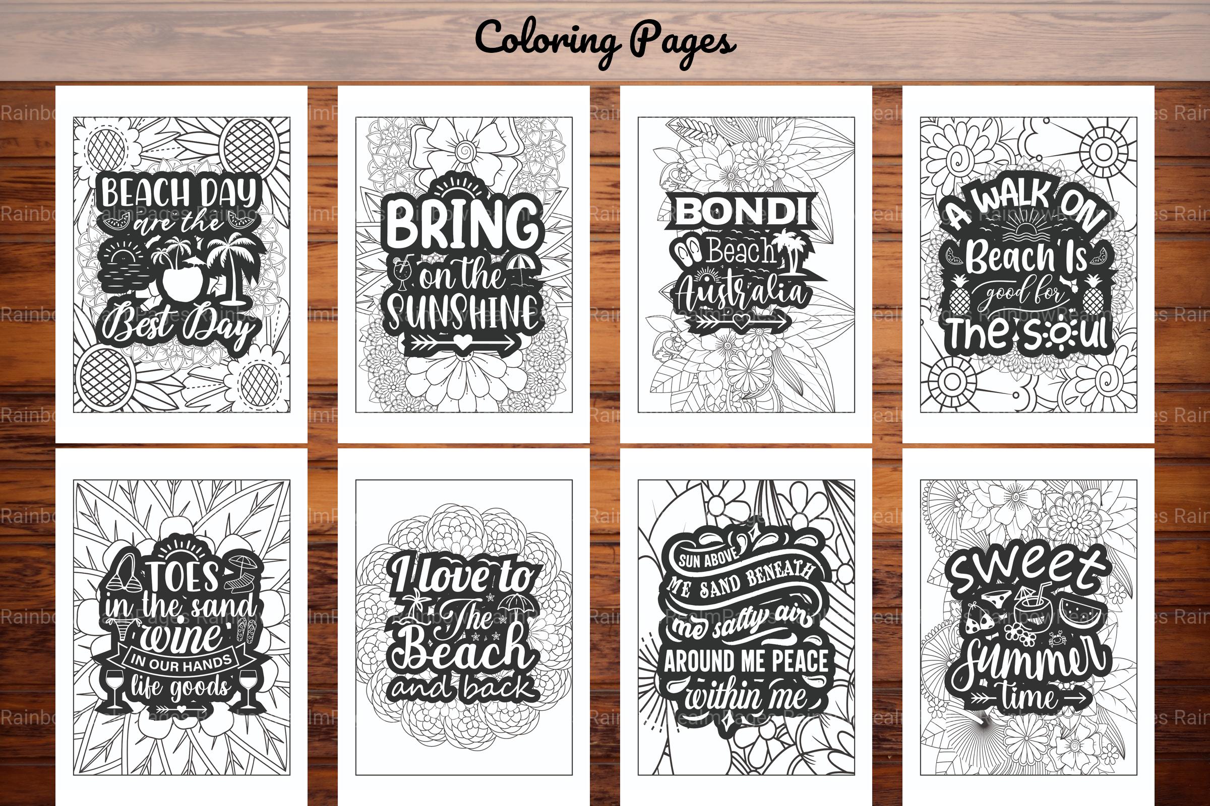 Summer Quotes Coloring Book - CraftNest - Digital Crafting and Art