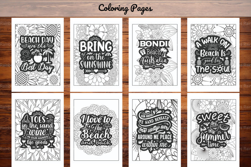 Summer Quotes Coloring Book - CraftNest - Digital Crafting and Art