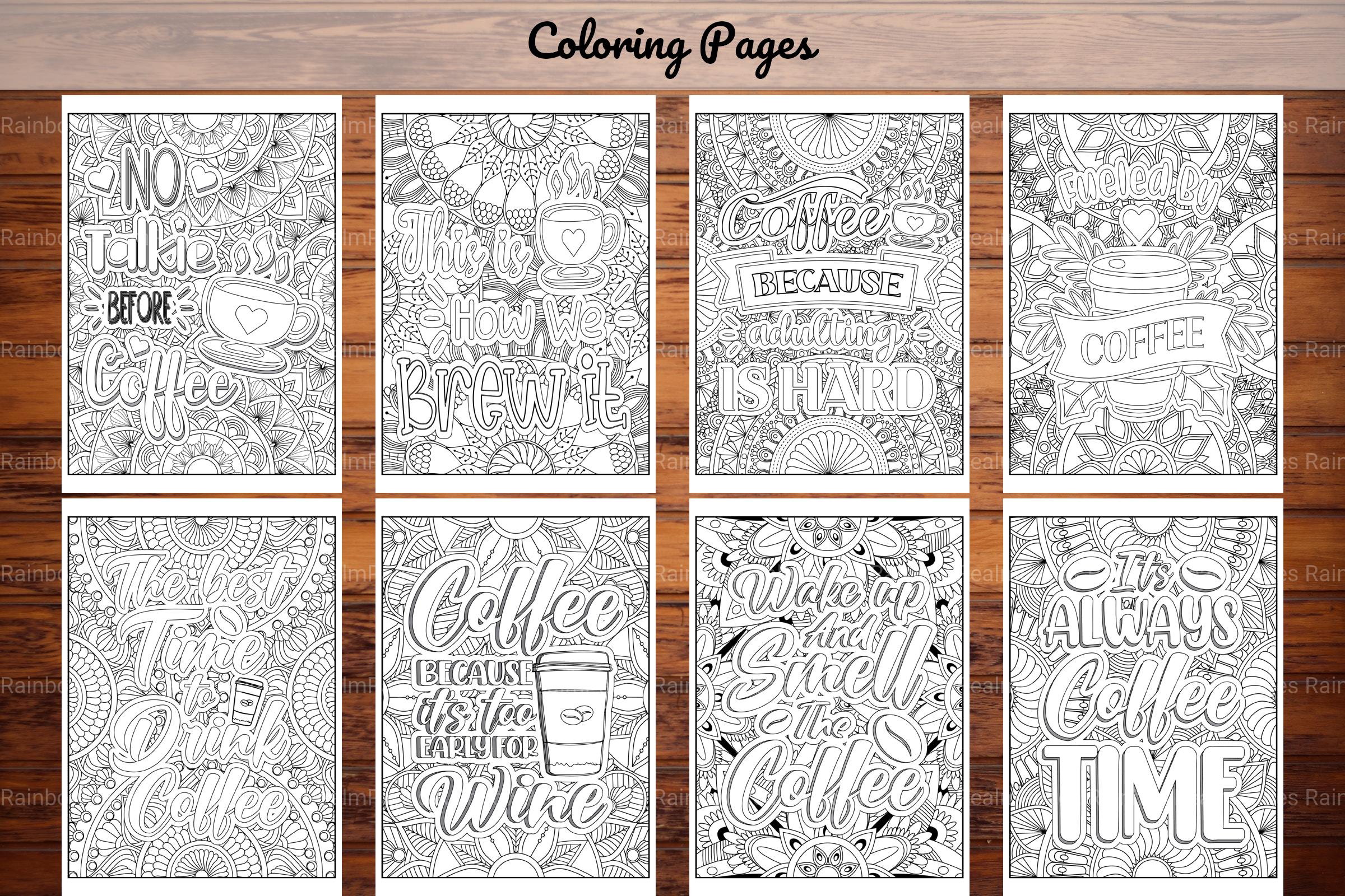 Coffee Quotes Coloring Book - CraftNest - Digital Crafting and Art