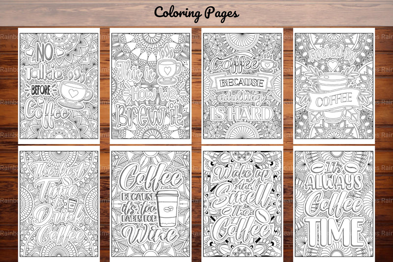 Coffee Quotes Coloring Book - CraftNest - Digital Crafting and Art