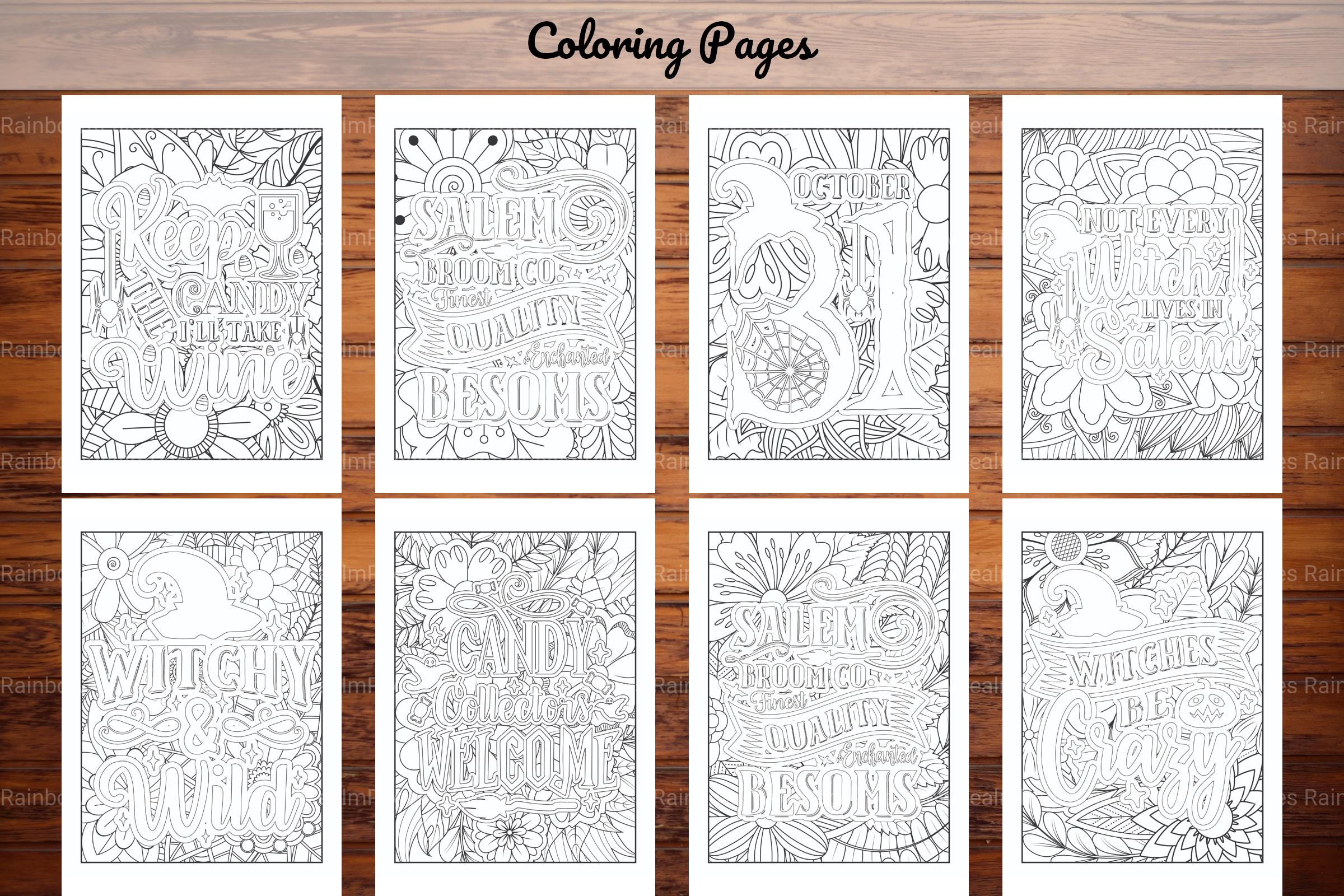 Halloween Quotes Coloring Book - CraftNest - Digital Crafting and Art