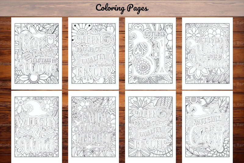 Halloween Quotes Coloring Book - CraftNest - Digital Crafting and Art