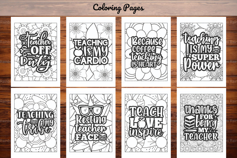 Teacher Quotes Coloring Book - CraftNest - Digital Crafting and Art