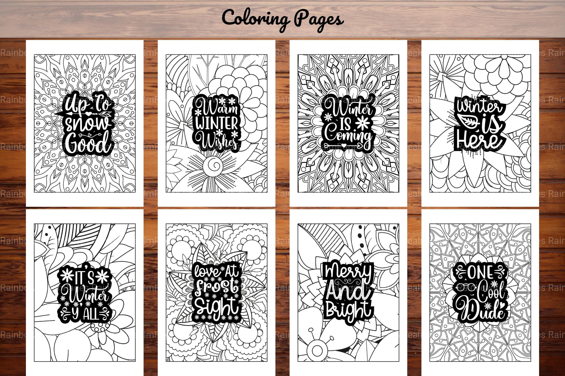 Winter Quotes Coloring Book - CraftNest - Digital Crafting and Art