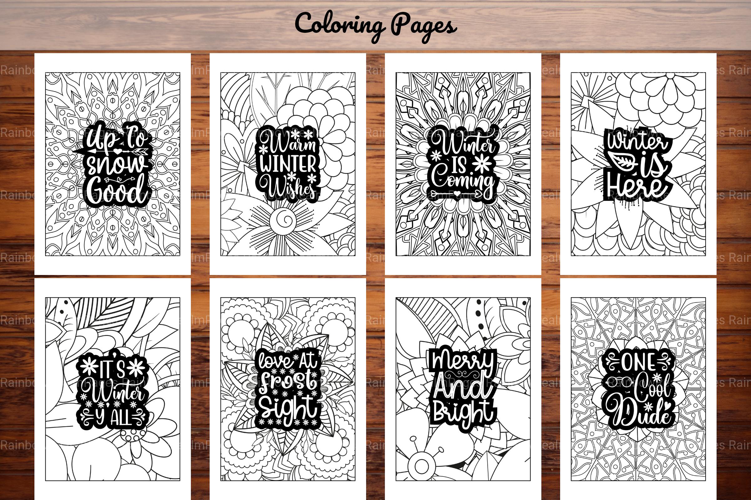 Winter Quotes Coloring Book - CraftNest - Digital Crafting and Art