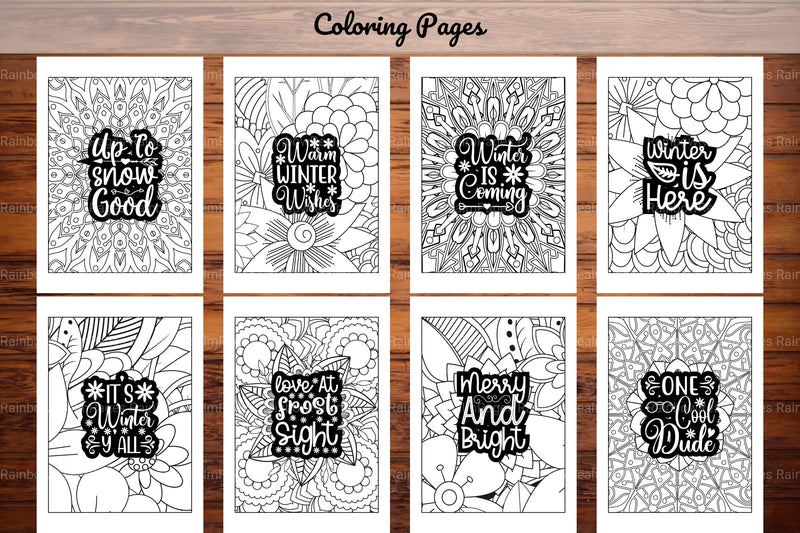 Winter Quotes Coloring Book - CraftNest - Digital Crafting and Art