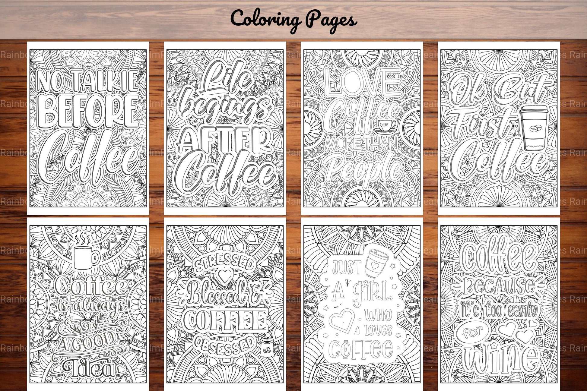 Coffee Quotes Coloring Book - CraftNest - Digital Crafting and Art