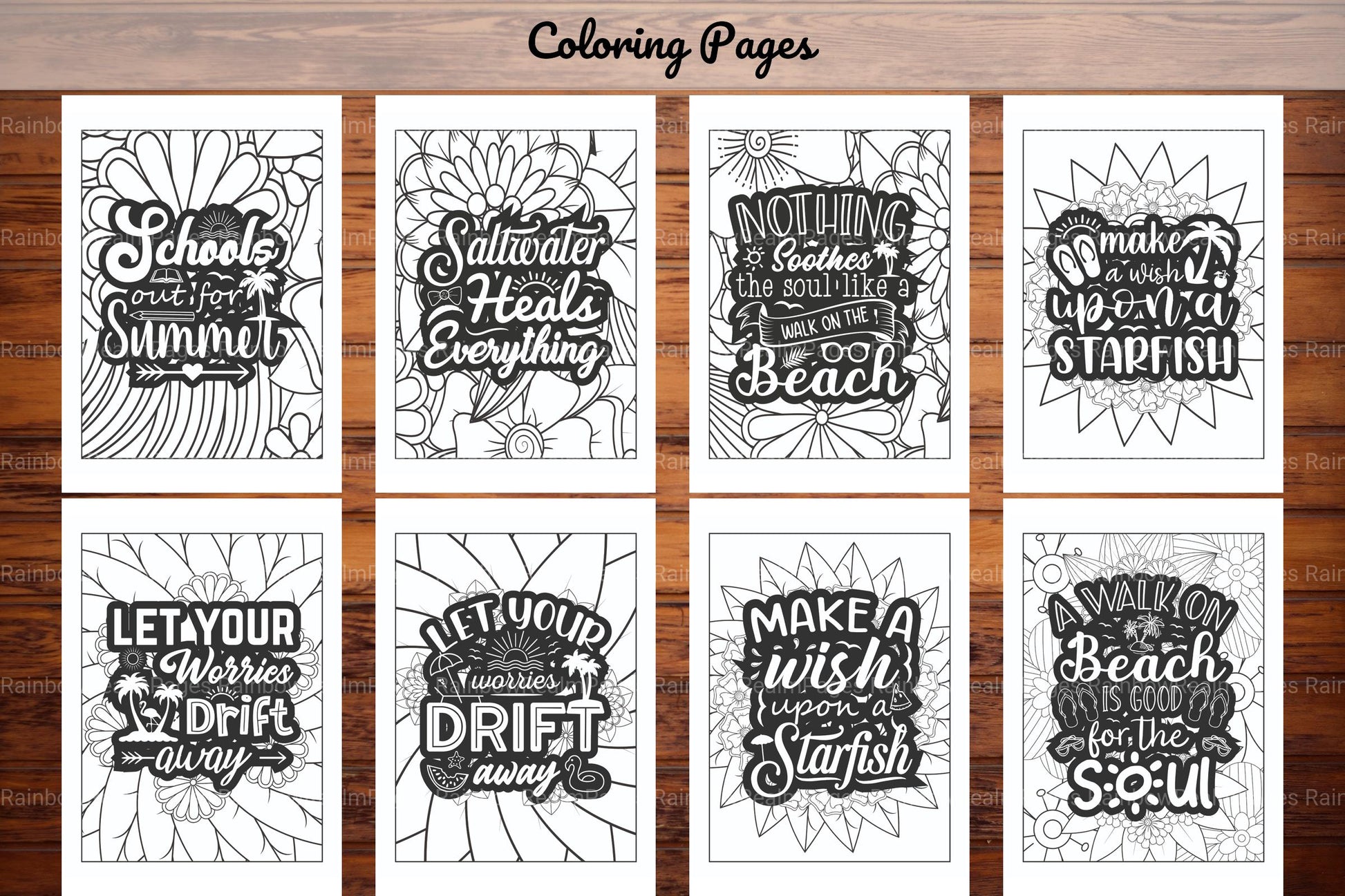 Summer Quotes Coloring Book - CraftNest - Digital Crafting and Art