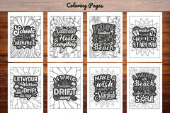 Summer Quotes Coloring Book - CraftNest - Digital Crafting and Art