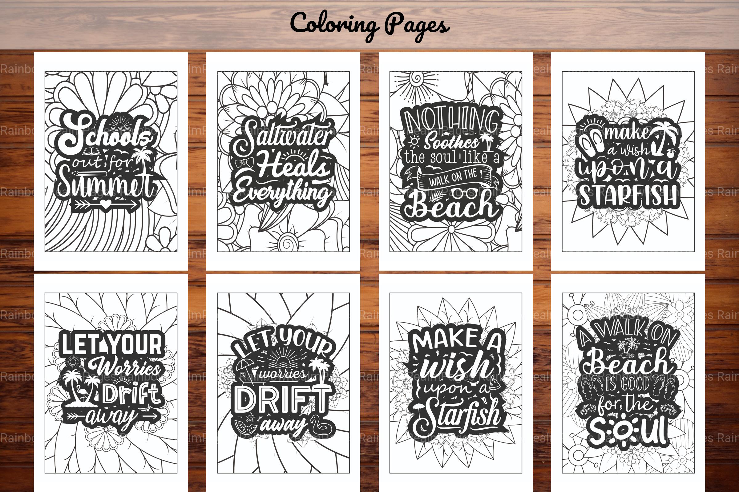 Summer Quotes Coloring Book - CraftNest - Digital Crafting and Art