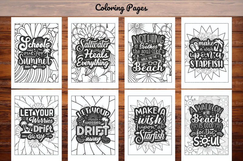Summer Quotes Coloring Book - CraftNest - Digital Crafting and Art
