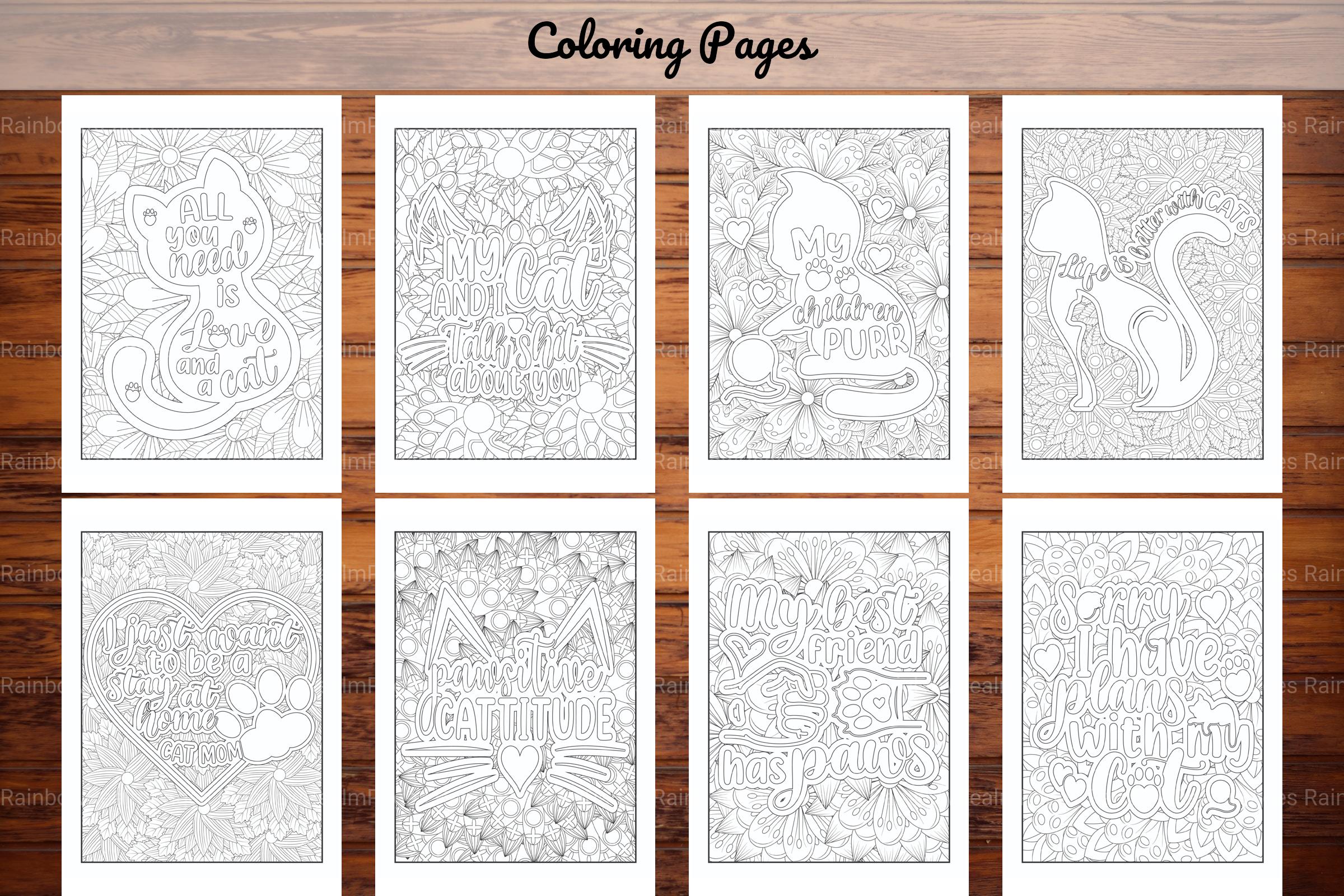 Cats Quotes Coloring Book - CraftNest - Digital Crafting and Art