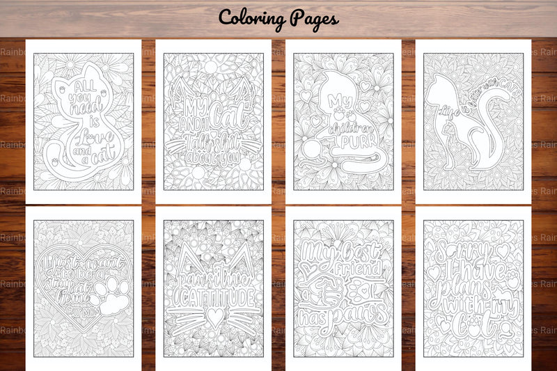 Cats Quotes Coloring Book - CraftNest - Digital Crafting and Art