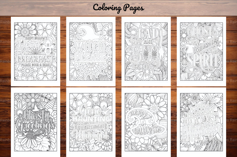 Halloween Quotes Coloring Book - CraftNest - Digital Crafting and Art