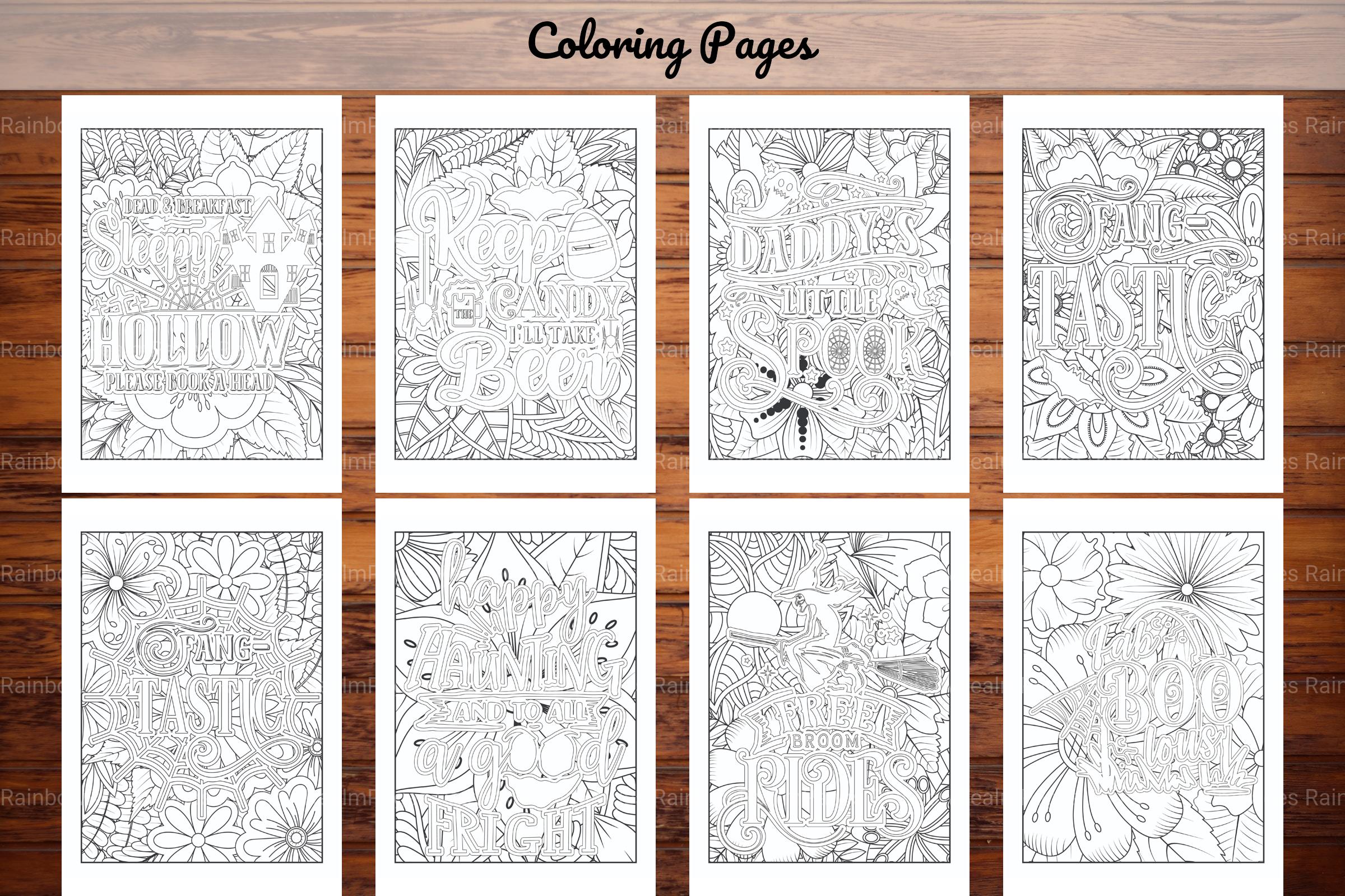 Halloween Quotes Coloring Book - CraftNest - Digital Crafting and Art