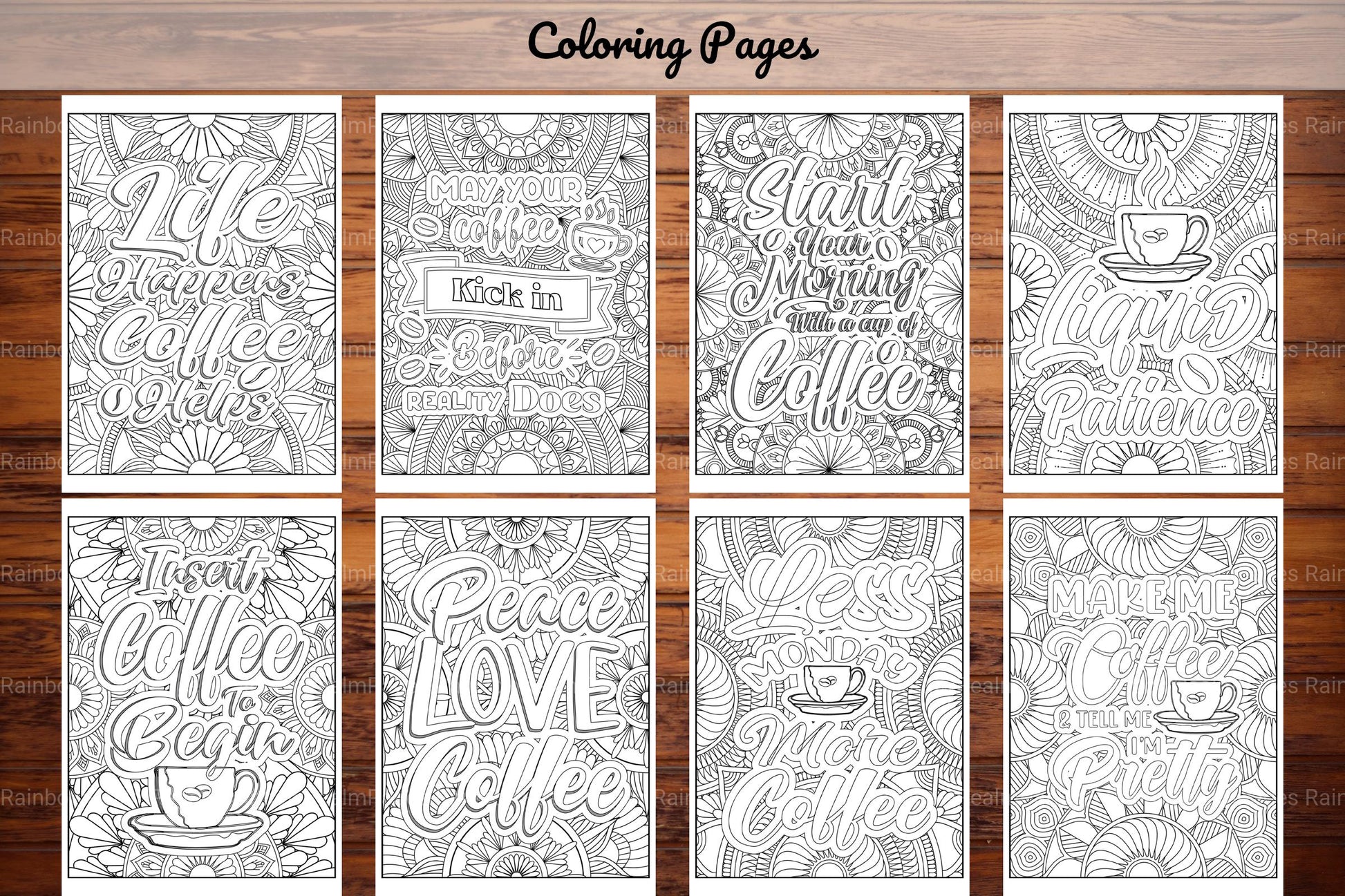 Coffee Quotes Coloring Book - CraftNest - Digital Crafting and Art