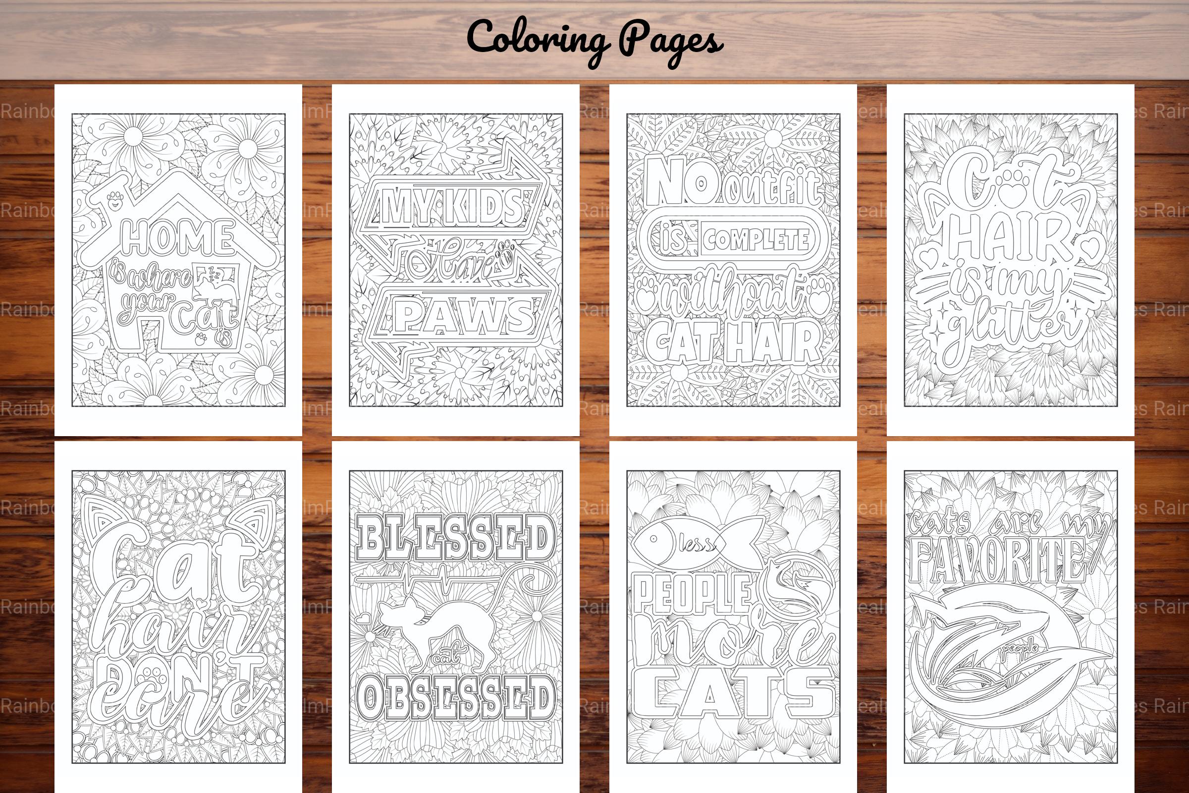 Cats Quotes Coloring Book - CraftNest - Digital Crafting and Art